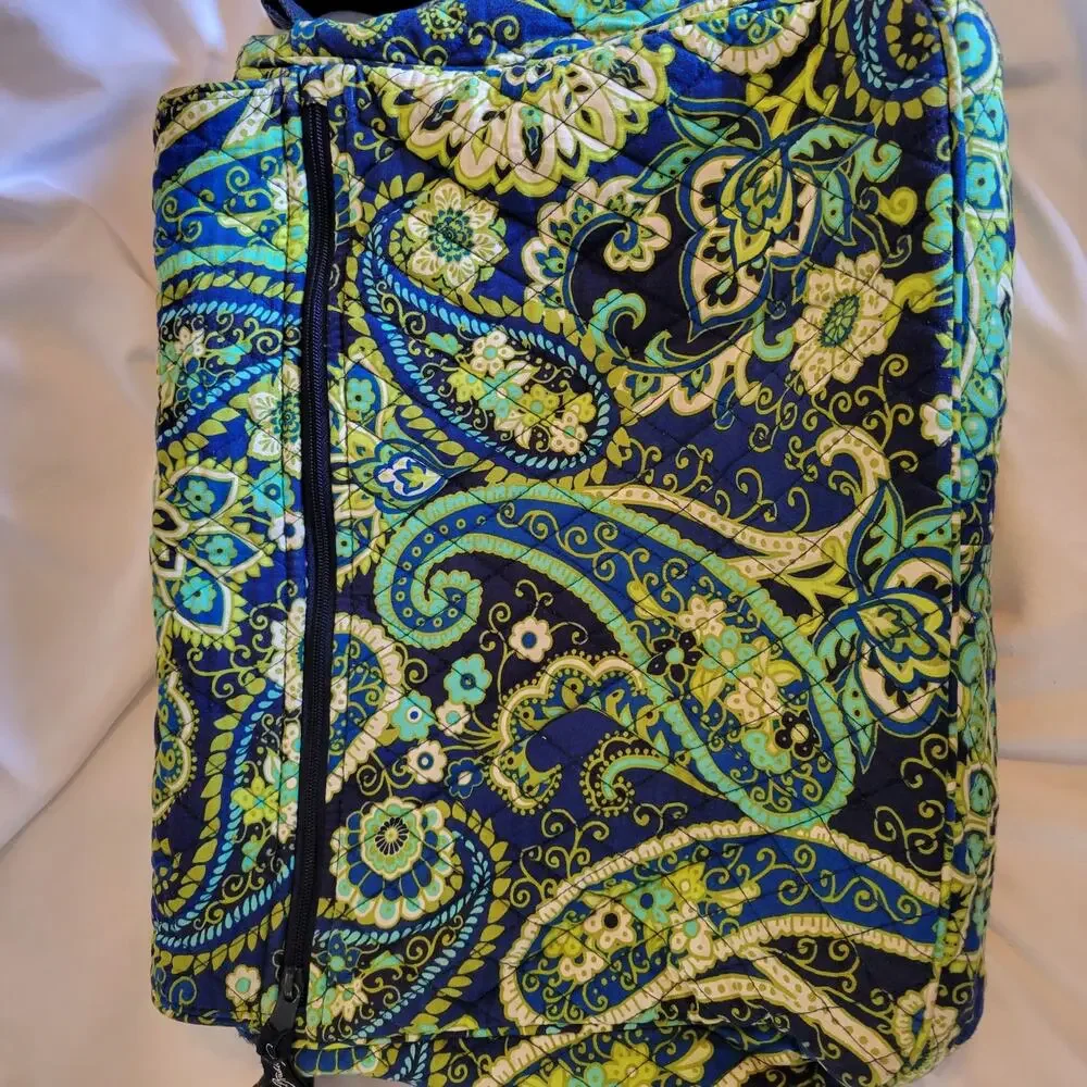 Vera Bradley Large Briefcase Computer Crossbody Bag Rhythm & Blues Pattern 16x11